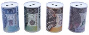 Skarbonka metal "złotówki" D45369 78598 4