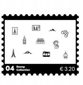 Zestaw 12x Naklejki Ramki Do Fuji Wide 400 / 300 / Sp-3 / Polaroid Now / Now+ 600 - Czarno Białe 6