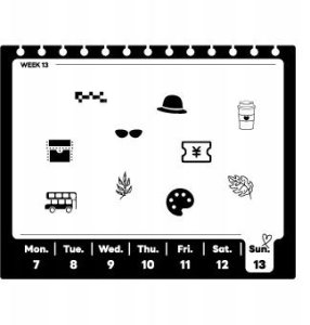 Zestaw 12x Naklejki Ramki Do Fuji Wide 400 / 300 / Sp-3 / Polaroid Now / Now+ 600 - Czarno Białe 8