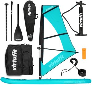 Deska SUP VirtuFit Surfer 305 turkusowa, osłona przeciwwiatrowa, akcesoria 17