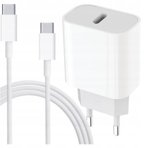 SZYBKA ŁADOWARKA KOSTKA USB-C 20W USB TYP C + KABEL DO IPHONE 15 16 PRO 1M 4