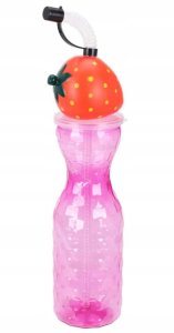 Butelka ze słomką 500ml z owocowym motywem na wodę, zimne napoje, drinki 3