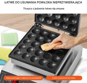 Gofrownica Vevor Gofrownica do Poffertjes holenderskich naleśników naleśnikarka 25 szt 1700W 4