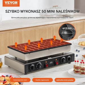 Vevor Gofrownica do Poffertjes holenderskich naleśników naleśnikarka 50 szt 1700W 4