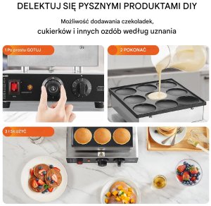 Gofrownica Vevor Gofrownica do pączków holenderskich naleśników naleśnikarka 9 szt 1700W 5