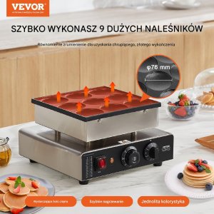 Gofrownica Vevor Gofrownica do pączków holenderskich naleśników naleśnikarka 9 szt 1700W 7