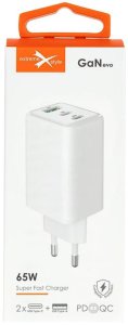 Ładowarka sieciowa 2x USB Typ-C + USB eXtremestyle GaN evo 65W 4