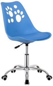 Fotel dziecięcy do biurka, obrotowe krzesło na kółkach regulowane dla dzieci do nauki, niebieskie UNIWERSALNY 16
