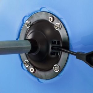 Fotel dziecięcy do biurka, obrotowe krzesło na kółkach regulowane dla dzieci do nauki, niebieskie UNIWERSALNY 4