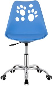 Fotel dziecięcy do biurka, obrotowe krzesło na kółkach regulowane dla dzieci do nauki, niebieskie UNIWERSALNY 8
