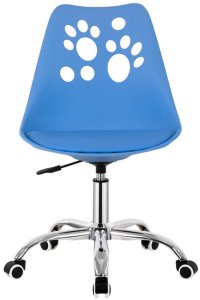 Fotel dziecięcy do biurka, obrotowe krzesło na kółkach regulowane dla dzieci do nauki, niebieskie UNIWERSALNY 10