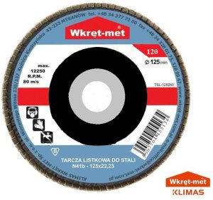 TARCZA LISTKOWA DO STALI TSL-125120 125 mm WKRĘT-MET KLIMAS 8