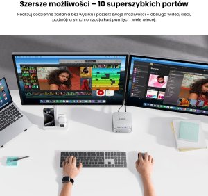 Orico Stacja dokująca do MacMini, USB-C 10 Gbps, z obudową M.2 NVMe, metalowa 12