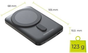 Powerbank Mobile Origin Wireless Magneti 5000mAh Czarny 4