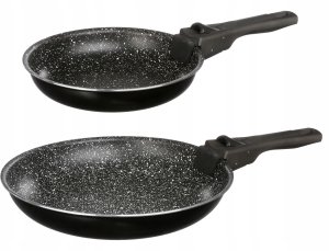 Patelnie z kamienną powłoką i zdejmowaną rączką, Ø 20 i 26 cm, 2 sztuki 4