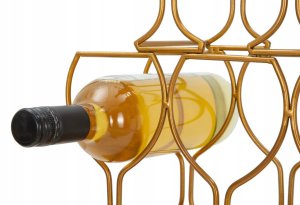 Stojak na wino, 6 butelek, złoty, 31 x 12 x 53 cm 10