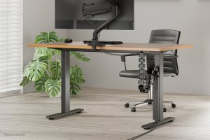 NEOMOUNTS Cable Spine Organizer for sit/stand desk frames screw mounted magnetic channel black 11