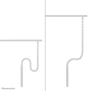 NEOMOUNTS Magnetic Cable Cover for sit/stand desk frames screw mounted magnetic channel white 5