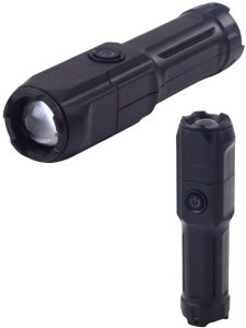 Latarka LED Regulacja Zoom 3 Tryby Świecenia Ładowanie USB Czarna LEAN 2