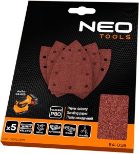 Papiery ścierne na rzep, żelazko 100 x 147 mm, P80, 5 szt., z 9 otworami do 04-623 2