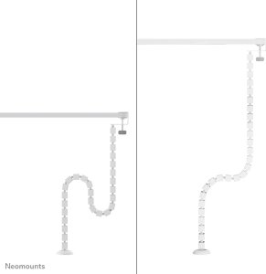 NEOMOUNTS Cable Spine Organizer for sit/stand desk frames clamp mounted white 3