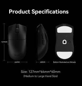 ATK X1 Ultimate Wireless 8K Juodas (Juoda) Belaidė Žaidimų Pelė 4