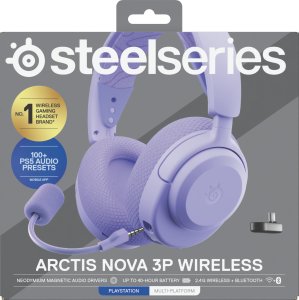 Słuchawki SteelSeries Słuchawki do gier | Arctis Nova 3PW | Bluetooth | Over-Ear | Mikrofon | Noise canceling | Bezprzewodowe | Lavender 2