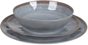 Bo-Camp 12-częściowa zastawa stołowa Halo, melamina szara i terakotowa 5