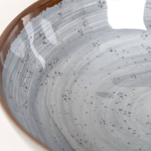 Bo-Camp 12-częściowa zastawa stołowa Halo, melamina szara i terakotowa 9