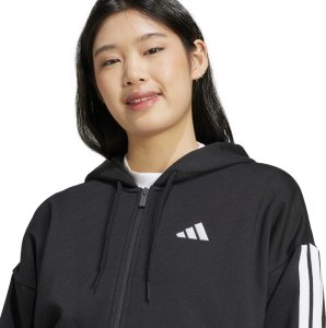 Adidas Bluza damska adidas Essentials 3 Stripes Full Zipp Hoodie czarna JE1283 L 5