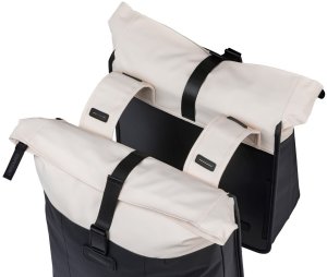 Basil Sakwa podwójna na bagażnik BASIL CLOVE DOUBLE PANNIER BAG 28-35L, Universal Bridge System, off-white/black 4