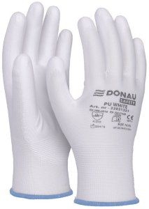 Rękawice Donau Safety PU White rozm.8 białe 4