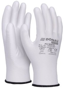 Rękawice Donau Safety PU White rozm.8 białe 5