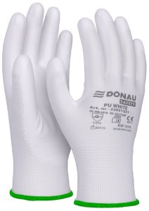 Rękawice Donau Safety PU White rozm.7 białe 6