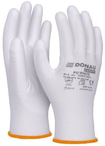 Rękawice Donau Safety PU White rozm.6 białe 2