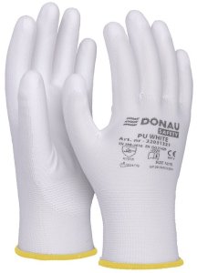 Rękawice Donau Safety PU White rozm.6 białe 3