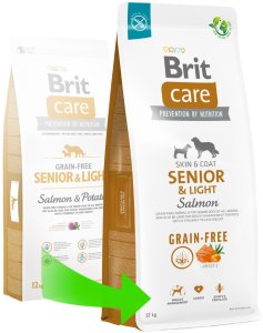 BRIT CARE Dog Grain-free Senior & Light Salmon 2x12kg 4