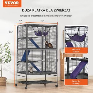 Vevor Metalowa Klatka dla Małych Zwierząt 164 cm 5