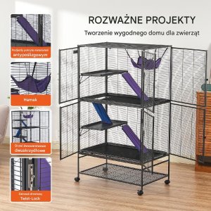 Vevor Metalowa Klatka dla Małych Zwierząt 164 cm 6
