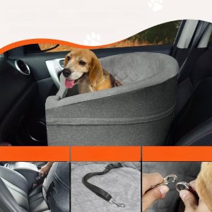 Fotelik samochodowy XL dla psa kota Transporter samochodowy Ciemnoszary 11
