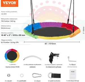 Okrągła Huśtawka Ogrodowa Pająk 2