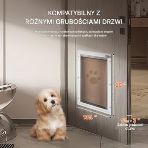 Klapka wejściowa dla psa/kota XL, aluminiowa rama, łatwy montaż 3