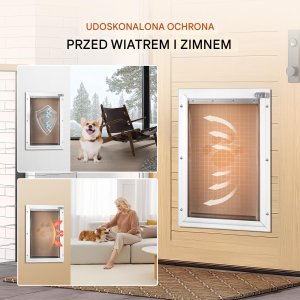 Klapa dla psa do drzwi z zamkiem  aluminiowa rama na magnes średnia 3