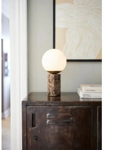 Lampa stołowa Nordlux Kulista lampka nocna LILLY 2213575018 okrągła biała brązowa 3