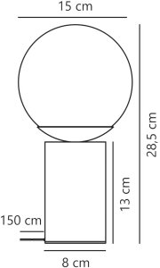 Lampa stołowa Nordlux Kulista lampka nocna LILLY 2213575018 okrągła biała brązowa 4