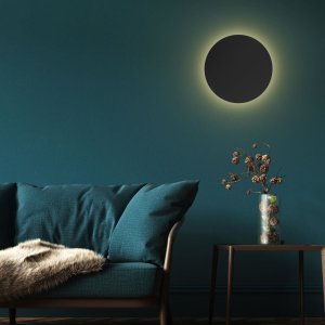 Kinkiet TK Lighting Lampa ścienna koło Luna 6014 okrągły metalowy czarny 2