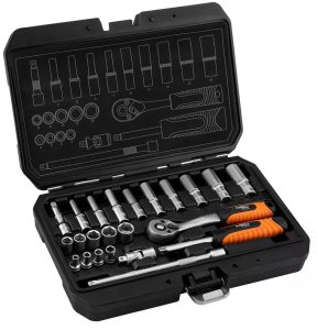 Zestaw kluczy nasadowych 1/4", 23 szt., satynowy 10-231 2