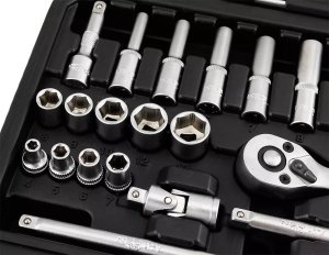 Zestaw kluczy nasadowych 1/4", 23 szt., satynowy 10-231 8