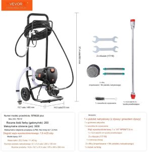 Agregat malarski pistolet malarski agregat do malowania 750 W 6
