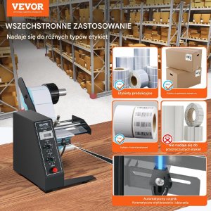Vevor Dyspenser etykiet etykieciarka automatyczna 15-125 mm 7